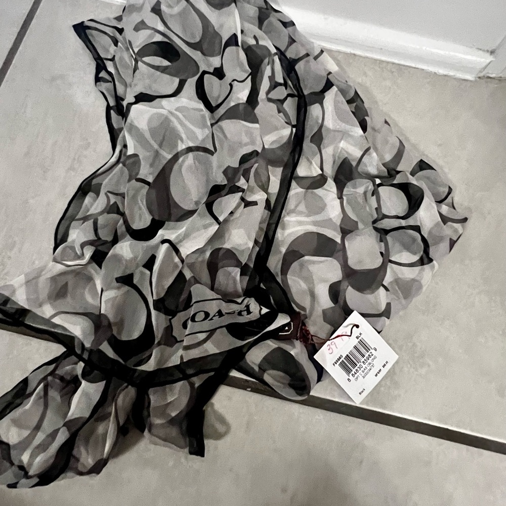Coach Monochrome Sheer Scarf